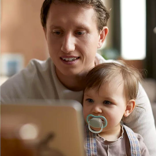 Philips Ultra Air Πιπίλες Καουτσούκ με Θήκη Γκρι / Μπλε Φάλαινα για 18+ μηνών 2τμχ