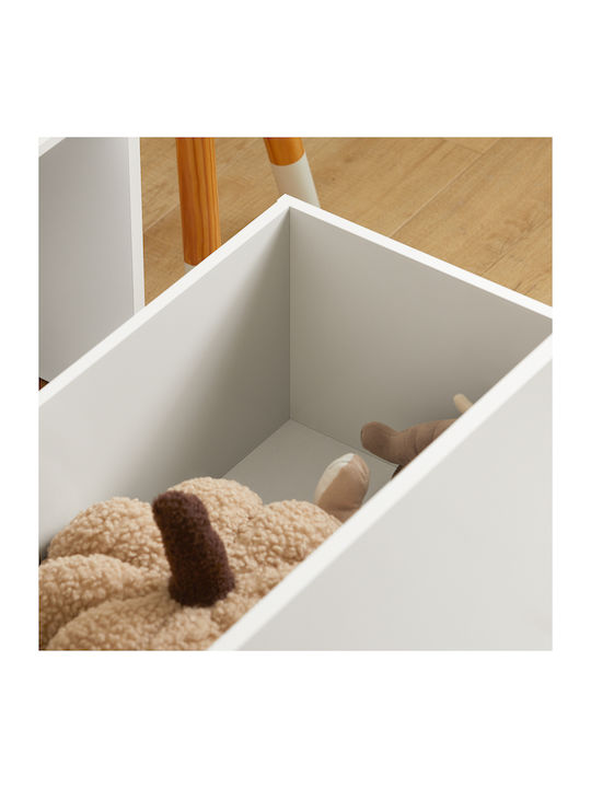 Kids Wooden Bookcase White 80x100x40cm