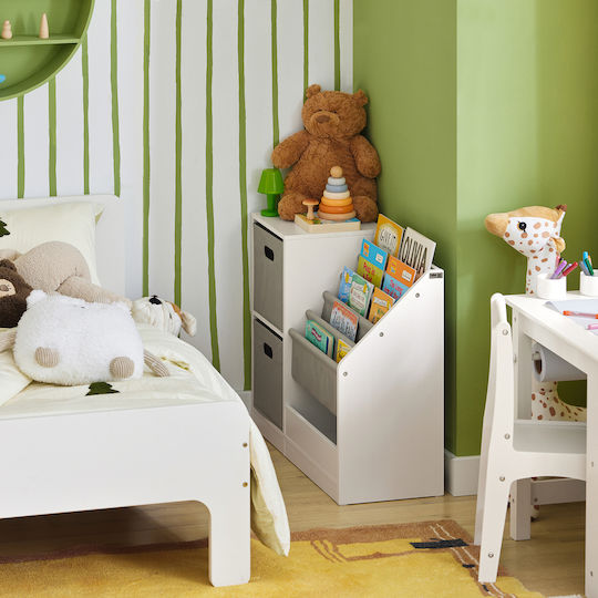 Bibliotecă pardoseală Lemn Alb 80x61x30cm