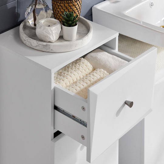 SoBuy Ντουλάπι Μπάνιου Πλυντηρίου 34x30x89.5cm Λευκό