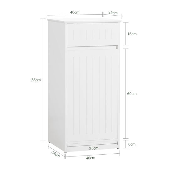 SoBuy Ντουλάπι Μπάνιου Πλυντηρίου 40x39x39cm Λευκό