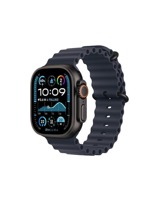 Apple Ocean Band Λουράκι Σιλικόνης Navy - Black Titanium Finish (Apple Watch 44/45/46mm/Ultra 49mm)