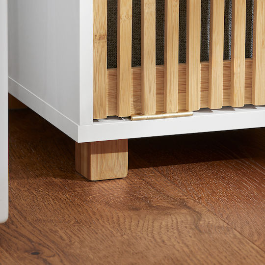 SoBuy Badezimmerschrank Wäscherei B33xT32.5xH85cm Weiß
