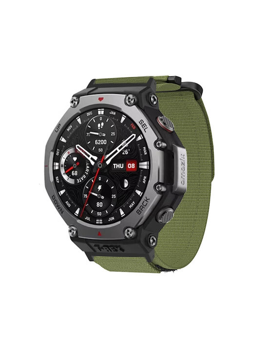 Magic Nylon Velcro Λουράκι Υφασμάτινο Πράσινο (Amazfit T-Rex 3)