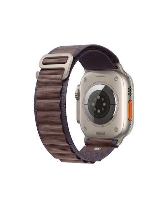 Apple Alpine Loop Small Natural Titanium Finish Λουράκι Υφασμάτινο Indigo (Apple Watch 44, 45, 46, 49mm)