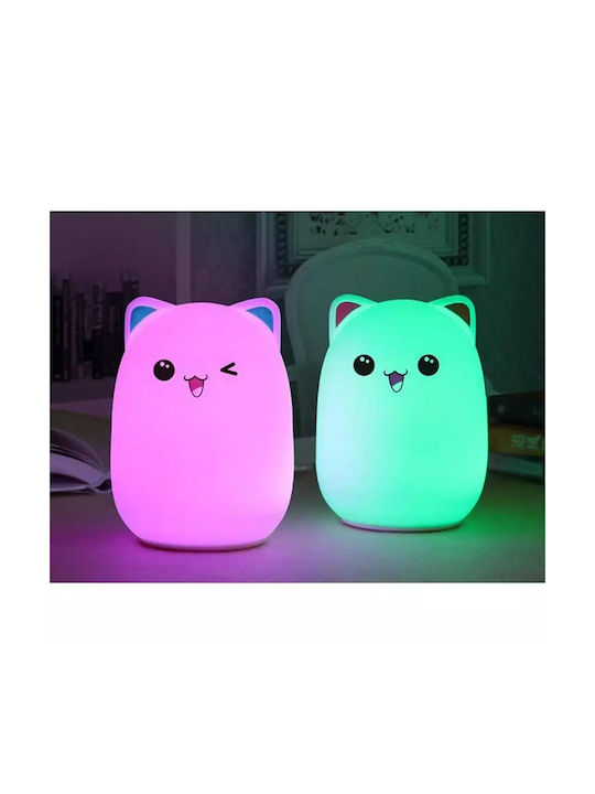 Verk Group LED Детско Декоративно Осветление Touch Cat Kitty Бял