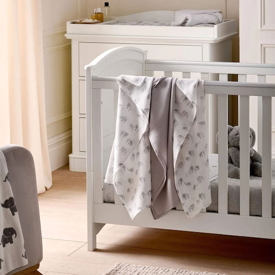 Mamas & Papas Musselin-Kuscheldecken Gray 90x90cm. 3Stück