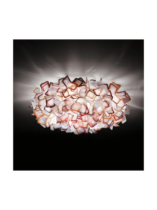 Slamp Clizia Large Ceiling Mount Light 78cm Orange with Socket E27 with Crystals