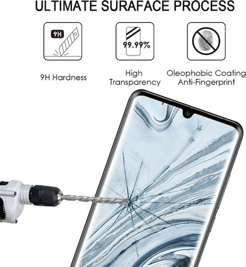 Vollkleber Vollflächig gehärtetes Glas Schwarz (Mi Note 10 Lite)