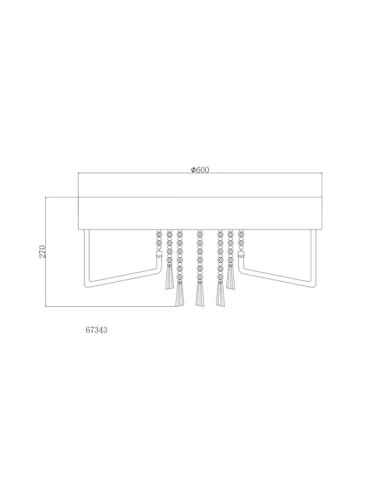 Globo Lighting Πλαφονιέρα Οροφής Ασημί με Ντουί E14