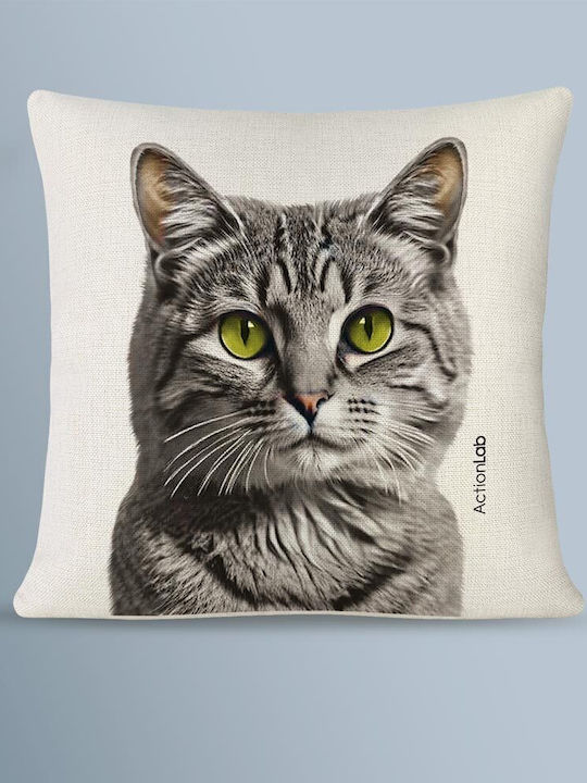 Action Lab Pillow Tiger Cat Grey