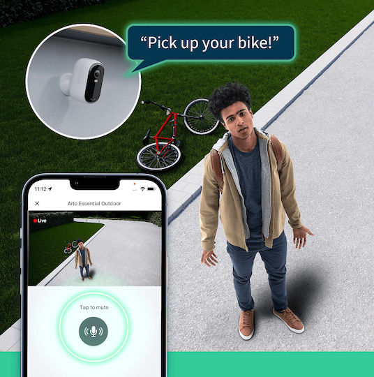 Arlo Essential IP Cameră de Supraveghere Full HD+ 4MP Pe baterii
