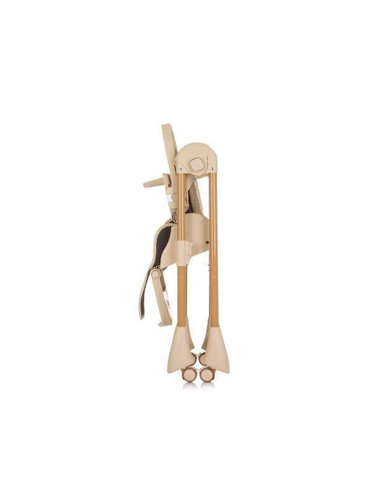 Chipolino Foldable Highchair with Metal Frame & Leatherette Seat Macadamia