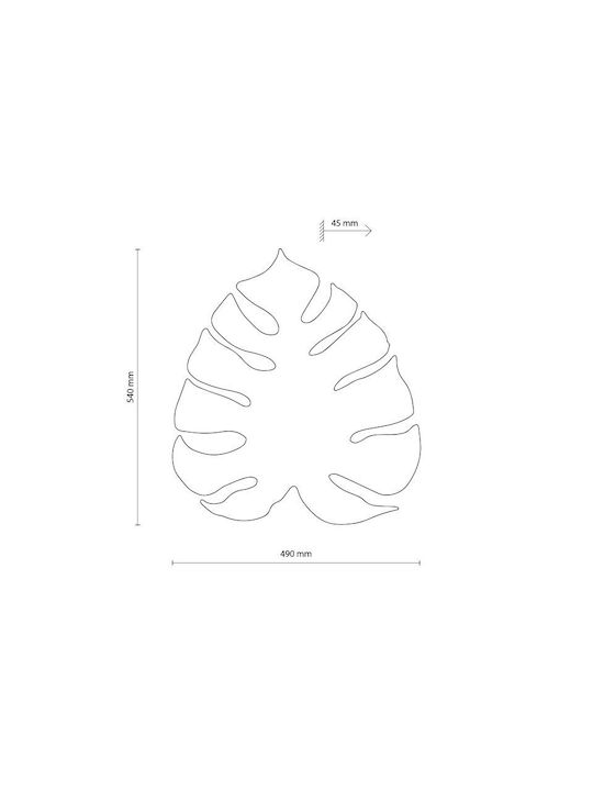 TK Lighting Monstera Φωτιστικό Τοίχου με Ντουί G9 Πράσινο 49εκ.