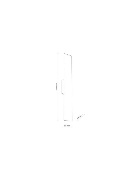 TK Lighting Navi Μοντέρνο Φωτιστικό Τοίχου με Ντουί G9 Μαύρο 50x8x80εκ.