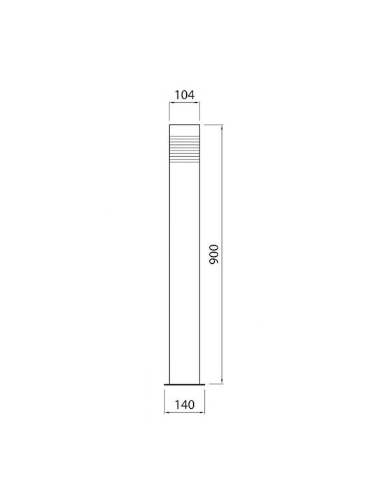 Bot Lighting Outdoor Floor Lamp Small Post for Outdoor Space 60W E27 Gray