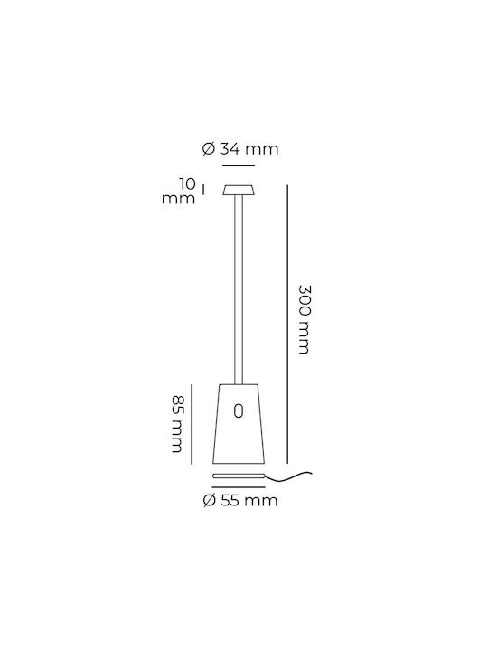 Bot Lighting Επιτραπέζιo Φωτιστικό LED Εξωτερικού Χώρου 3W με Θερμό Λευκό Φως IP54 Κόκκινο