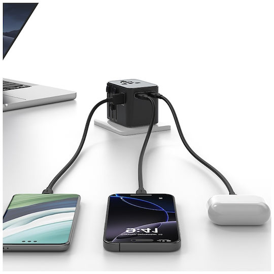 Usams Wireless Charger with USB-A Port 25W Black (CC309TC01)