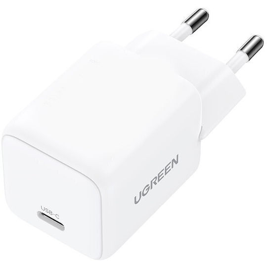Ugreen Charger Without Cable GaN with USB-C Port 20W Power Delivery Whites (X512)