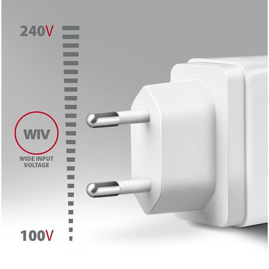 Axagon Зарядно без кабел 19W Quick Charge 3.0 Бял (AZAXNLSACUQC19W)