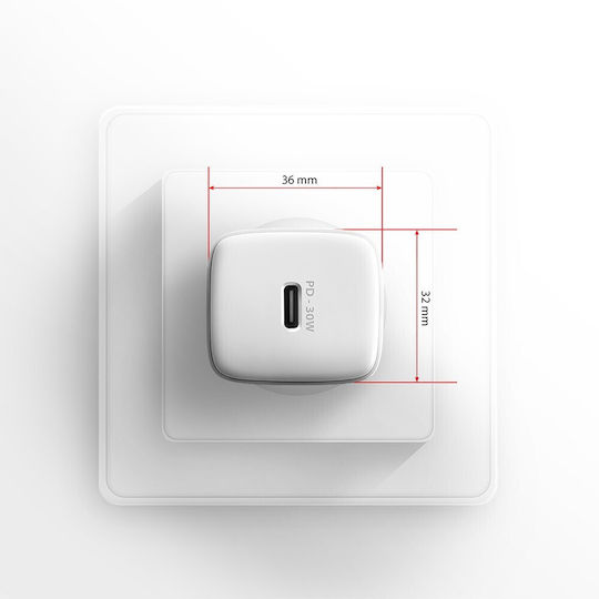Axagon Charger Without Cable with USB-C Port 30W Power Delivery / Quick Charge 3.0 Whites