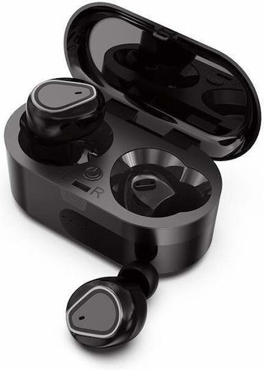 In-ear Bluetooth Handsfree Ακουστικά με Θήκη Φόρτισης Μαύρα