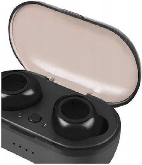 Earbud Bluetooth Handsfree Ακουστικά με Θήκη Φόρτισης Μαύρα
