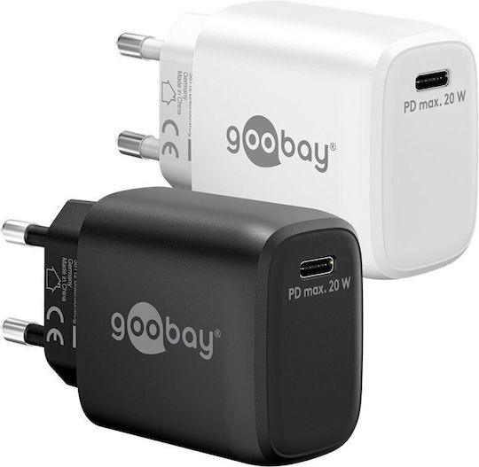 Goobay Ladegerät ohne Kabel mit USB-C Anschluss 20W Weißs (65406)