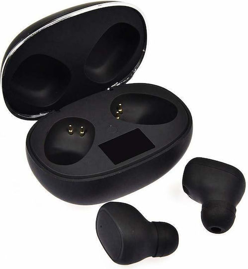 In-ear Bluetooth Handsfree Ακουστικά με Θήκη Φόρτισης Μαύρα