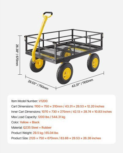 Vevor Sistem pentru Transport / Ridicare de Încărcături pentru o Încărcătură cu Greutate de până la 540kg în Culorea Gri