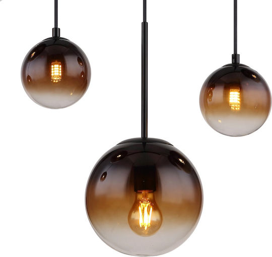 Globo Lighting Hängelampe Schwarz mit Fassung E27 91x20x117cm.