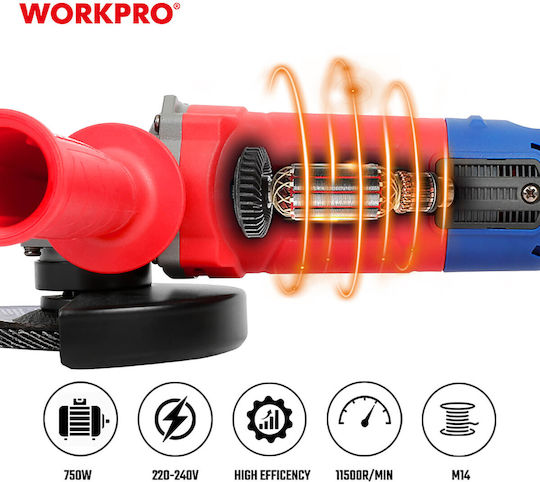 WorkPro Τροχός 125mm Ρεύματος 750W