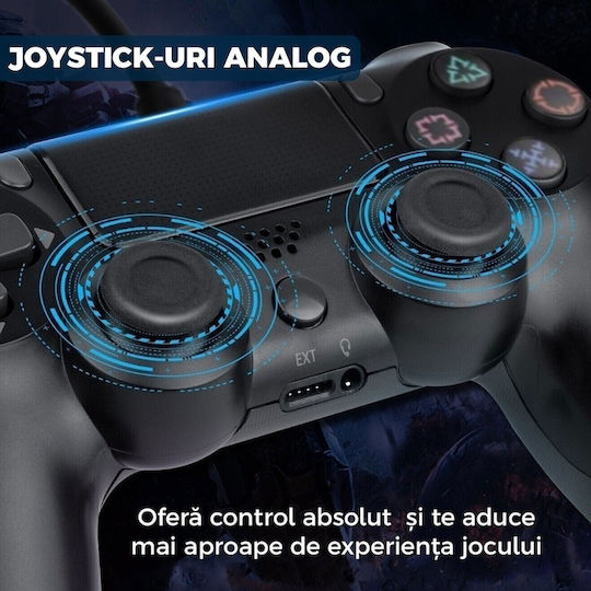 DB081CYBM Gamepad Cu Fir Pentru PS4 Negru