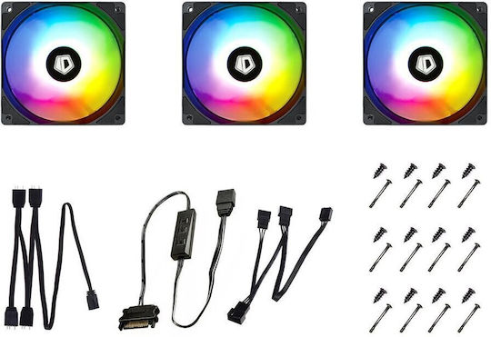 ID-Cooling Ventilator Pentru Carcasă 120mm (1500rpm / 62cfm) cu Iluminare ARGB și Conexiune 3-Pin