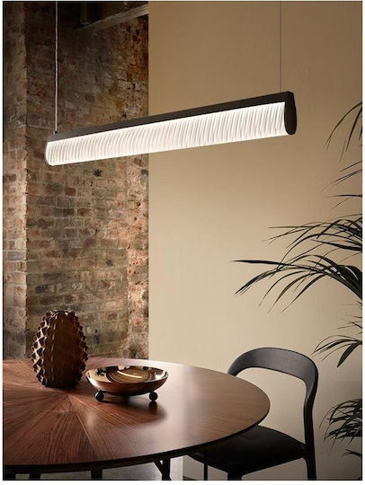 Slamp Modula Plisse Κρεμαστό Φωτιστικό Μαύρο LED με Θερμό Λευκό Φως Ράγα 96x5.5εκ.
