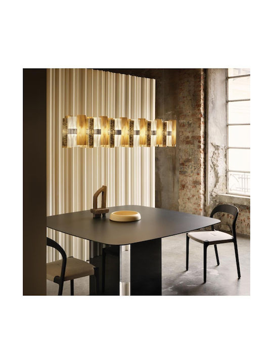 Slamp La Lollo Κρεμαστό Φωτιστικό Κίτρινο LED με Θερμό Λευκό Φως Ράγα 142x28x28εκ.