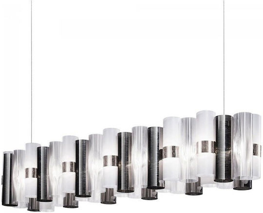 Slamp La Lollo Lustră Galben Calea ferată 142x28x28cm.