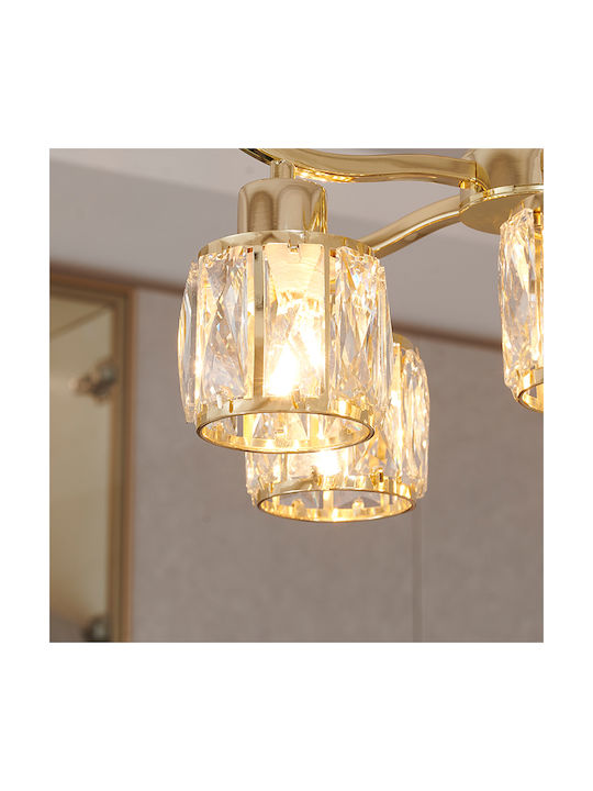 Agora Lighting Plafonieră de Tavan Aurie cu Soclu E27 cu Cristale