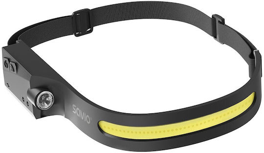 Savio Stirnlampe LED mit maximaler Helligkeit 350lm Schwarz