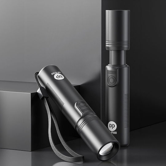 DP Craft Wiederaufladbar Taschenlampe LED mit maximaler Helligkeit 158lm Schwarz