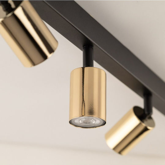 TK Lighting Спот с 6 Светлини и с Цокъл GU10 в Черен Цвят