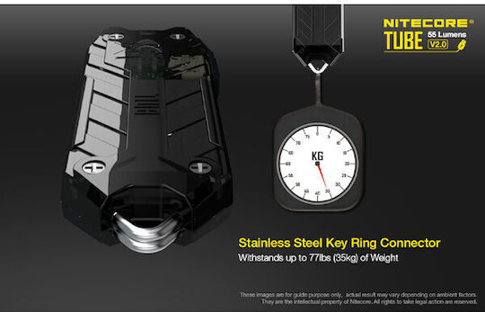 NiteCore Rechargeable Keychain Flashlight LED IP65 with Maximum Brightness 55lm Tube Jacinth Orange