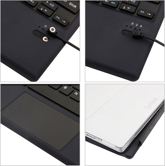 Flip Cover Δερματίνης με Πληκτρολόγιο Dark Grey (Microsoft Surface Pro 3 / 4 / 5 / 6 / 7)
