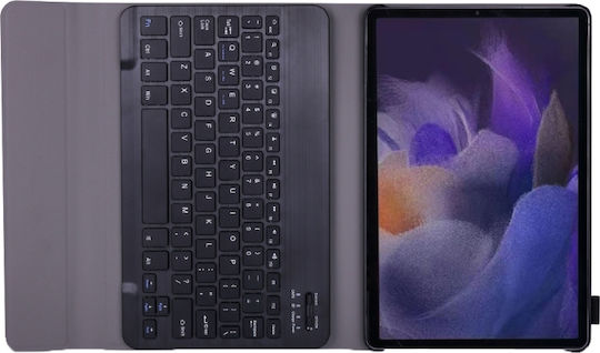Abnehmbarer Klappdeckel mit Tastatur auf Englisch US Schwarze (Galaxy Tab A8)