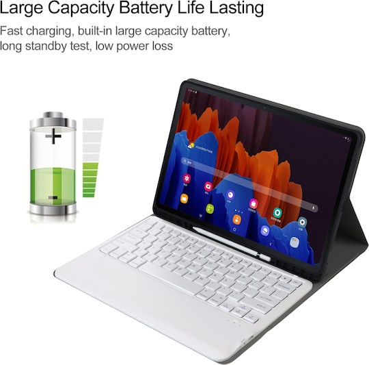 Flip Cover Cu Tastatură În Engleză SUA Rose Gold Galaxy Tab S7+