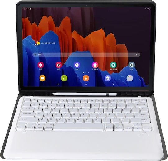 Flip Cover Cu Tastatură În Engleză SUA Rose Gold Galaxy Tab S7+