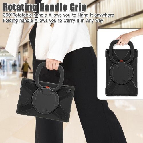 360 X-Armor Kickstand Flip Cover Περιστρεφόμενη Ανθεκτική Μαύρη (Lenovo Tab M10 (3rd Gen) 10.1'')