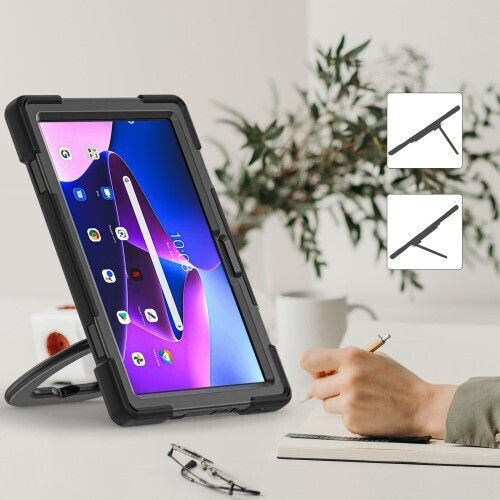 360 X-Armor Kickstand Flip Cover Περιστρεφόμενη Ανθεκτική Μαύρη (Lenovo Tab M10 (3rd Gen) 10.1'')
