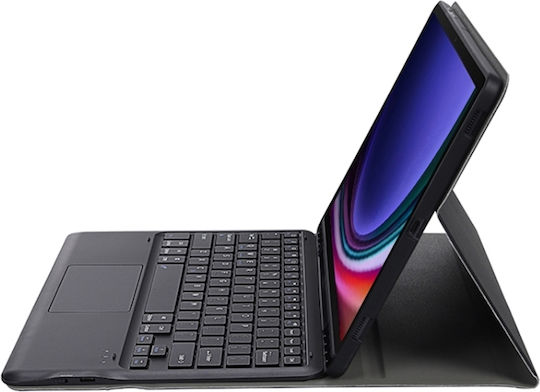 Flip Cover mit Tastatur in Englisch US Schwarz für Galaxy Tab S9+