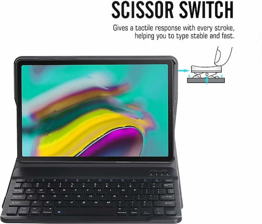 Flip Cover με Πληκτρολόγιο στα Αγγλικά US Ροζ Χρυσή (Lenovo Tab M10 Plus 10.3")